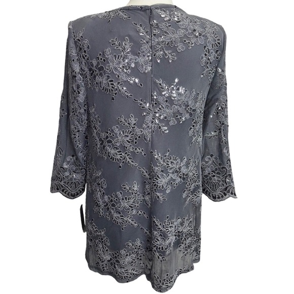 Beautiful Steel Grey Alex Evenings Causal Wear/Prefect For Dates Blouse, Small - Picture 9 of 9